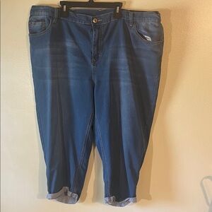 Catherines Deep Blue Cropped Jeans